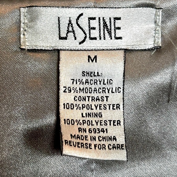 La Seine grey faux fur puff jacket size M - Picture 6 of 6